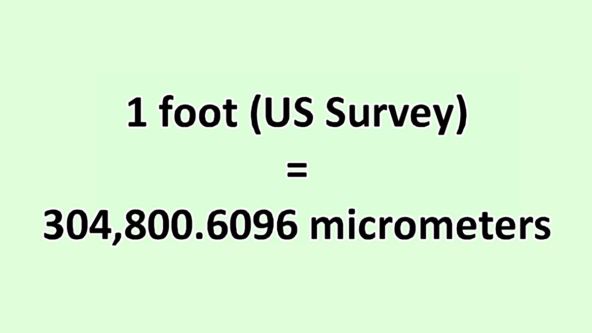 Convert Foot (US) to Micrometer ExcelNotes