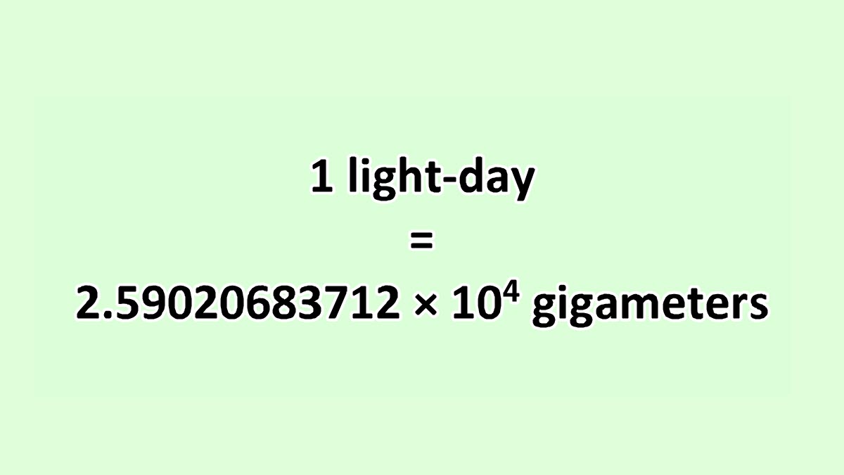 Convert Lightday to Gigameter ExcelNotes