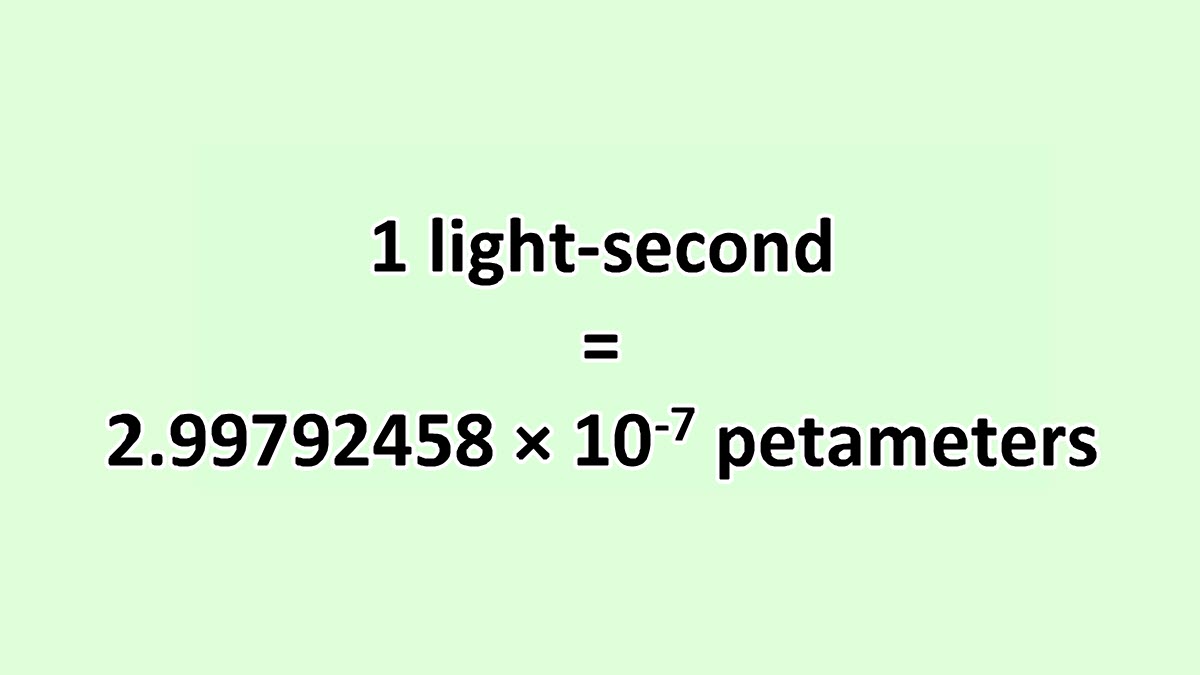 Convert Lightsecond to Petameter ExcelNotes