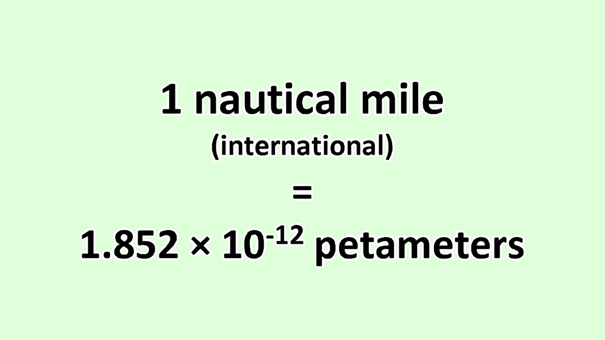 Convert Nautical Mile (international) to Petameter ExcelNotes