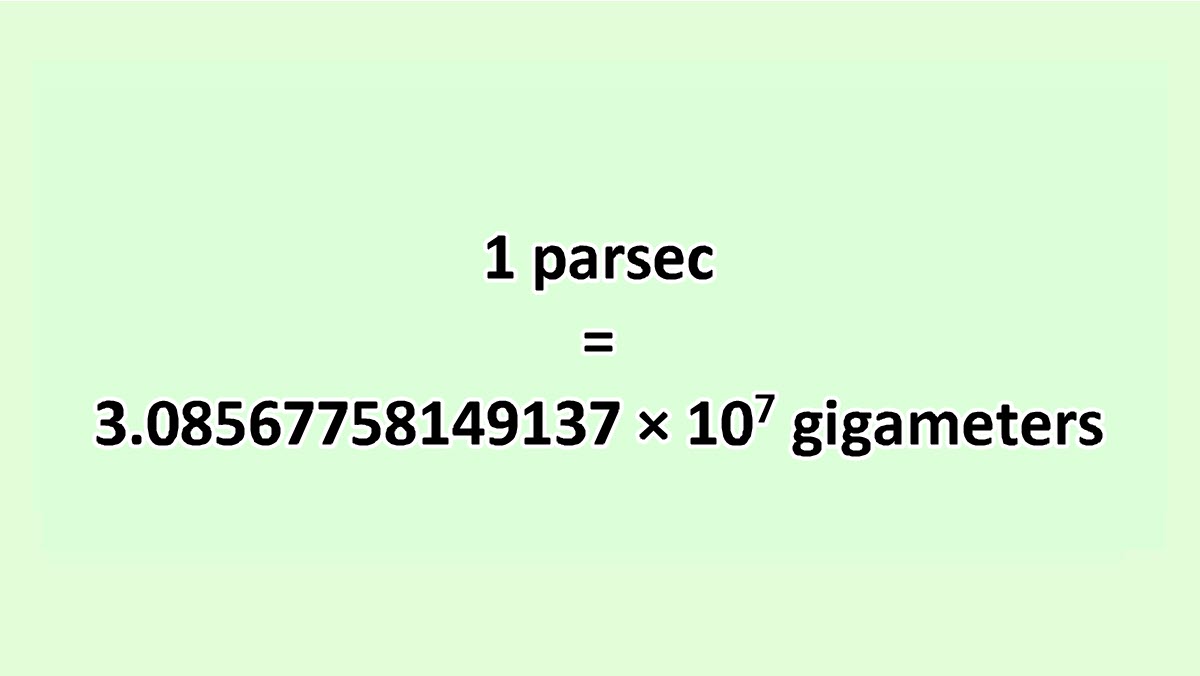 Convert Parsec to Gigameter ExcelNotes
