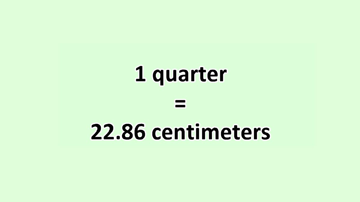 Convert Quarter to Centimeter ExcelNotes