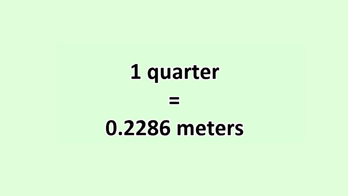 Convert Quarter to Meter ExcelNotes