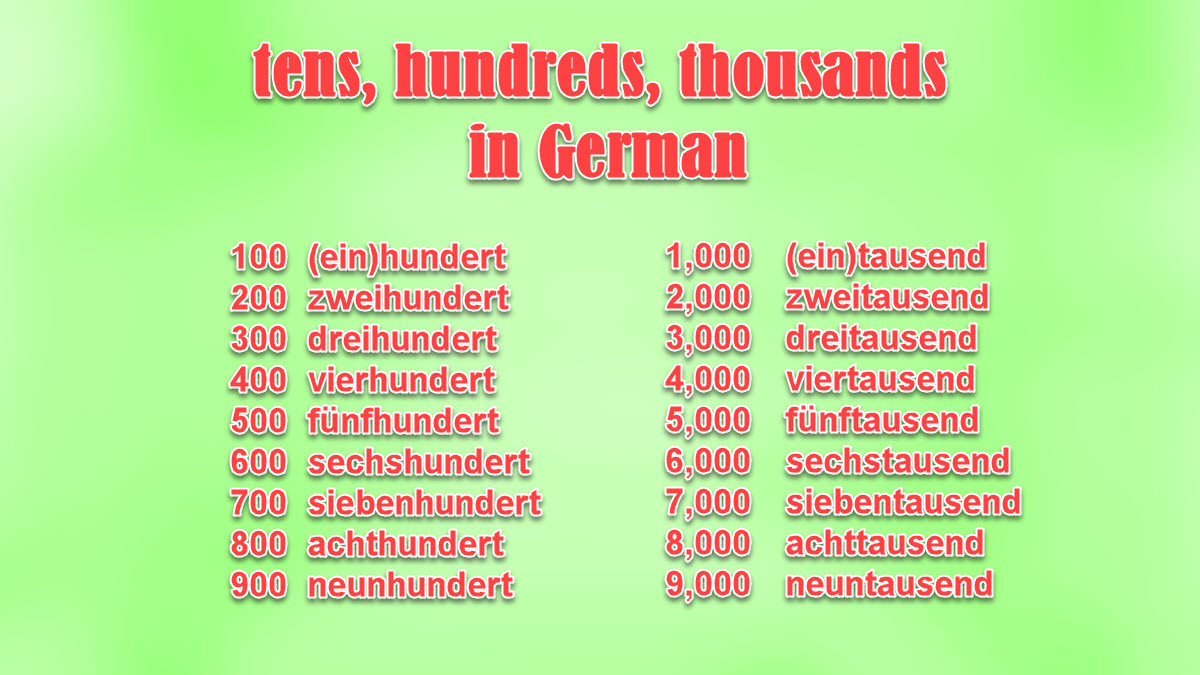 Tens, Hundreds, Thousands and Millions in German ExcelNotes