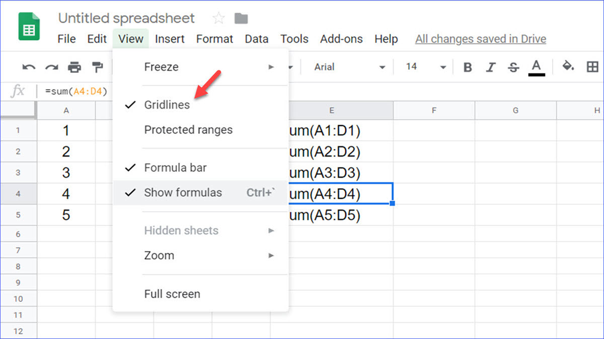 How to Show or Hide Gridlines in Google Sheets ExcelNotes
