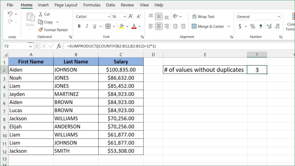 How to Count Cells without Duplicates ExcelNotes
