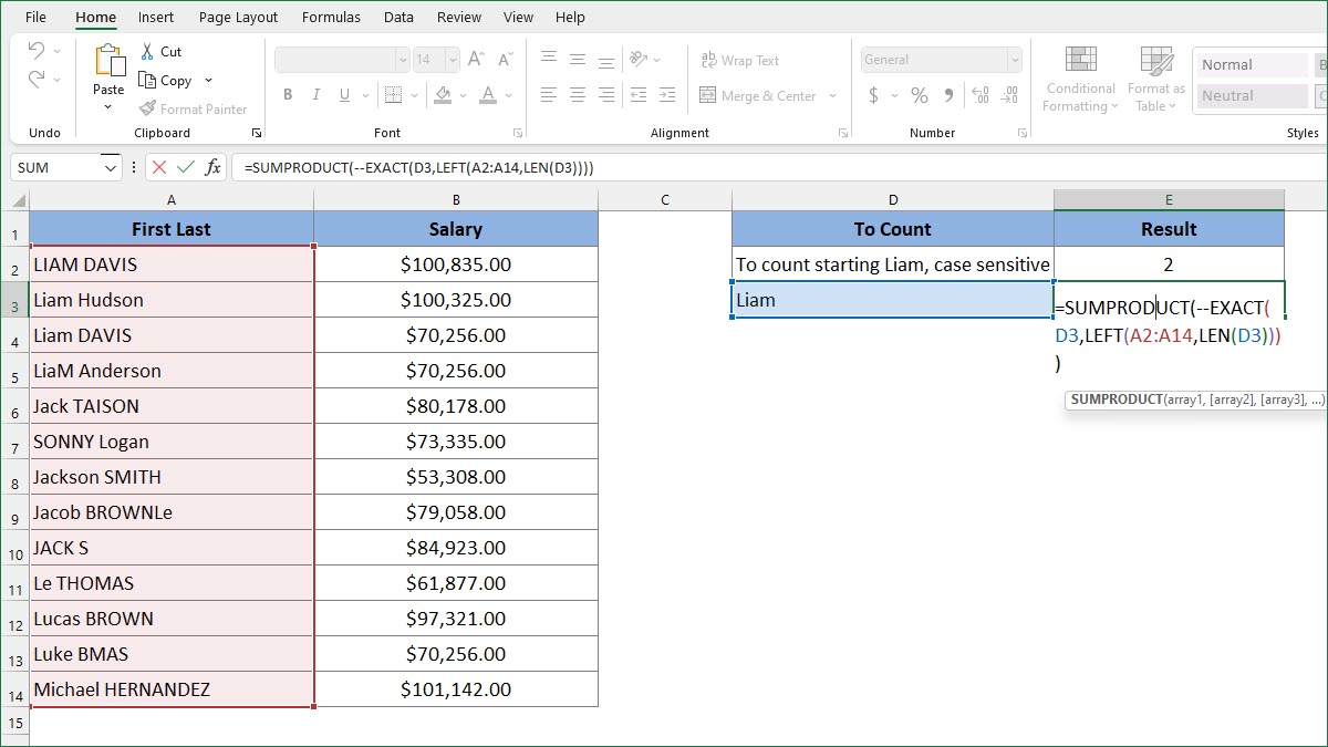 Case Sensitive Excel Formula at Sharlene Klingensmith blog