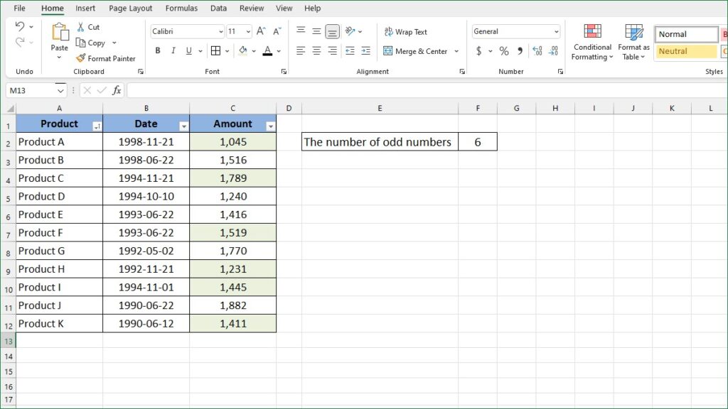 How to Count Odd Numbers ExcelNotes