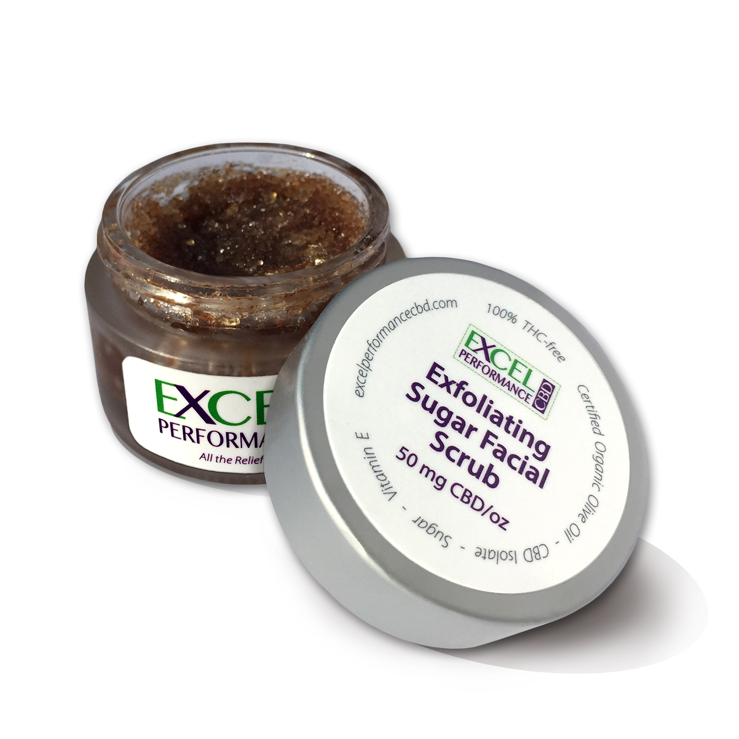 Exfoliating Sugar Facial Scrub Excel Performance CBD