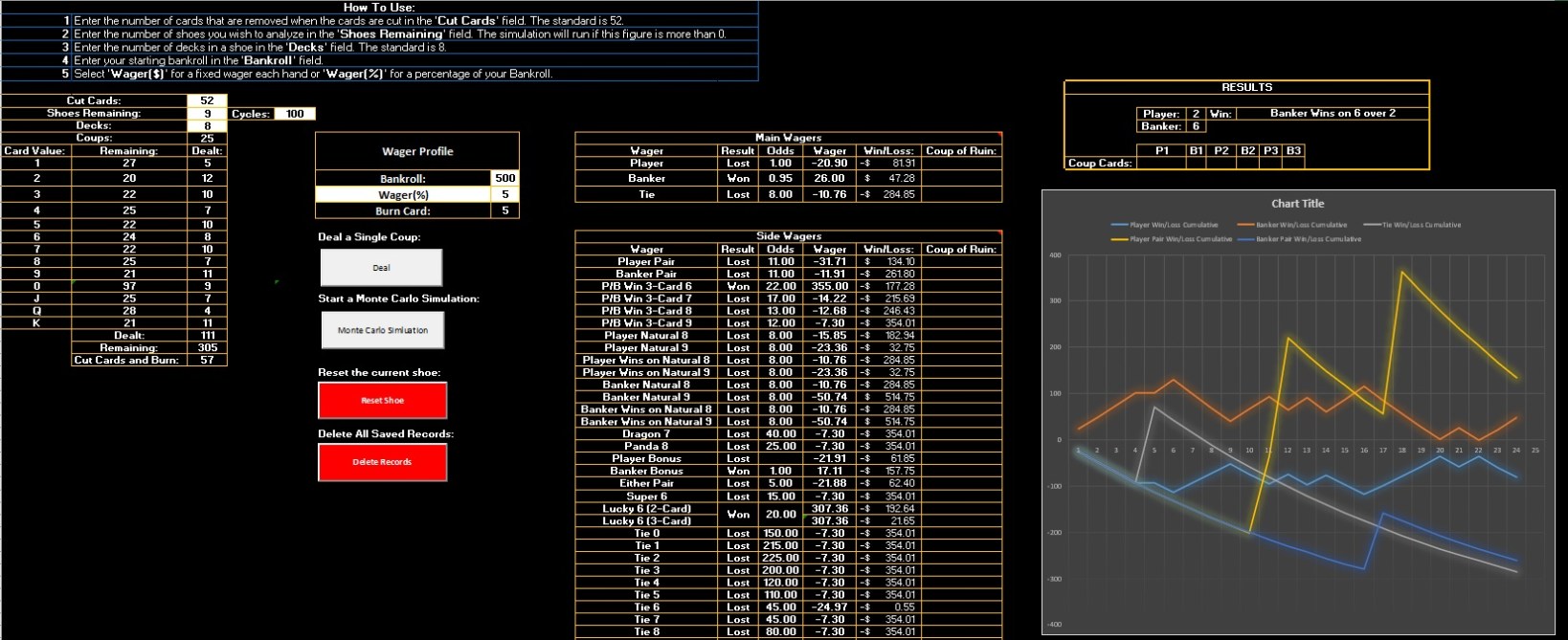 Gaming Solutions 10 Monte Carlo Simulator (Baccarat) excelpunks
