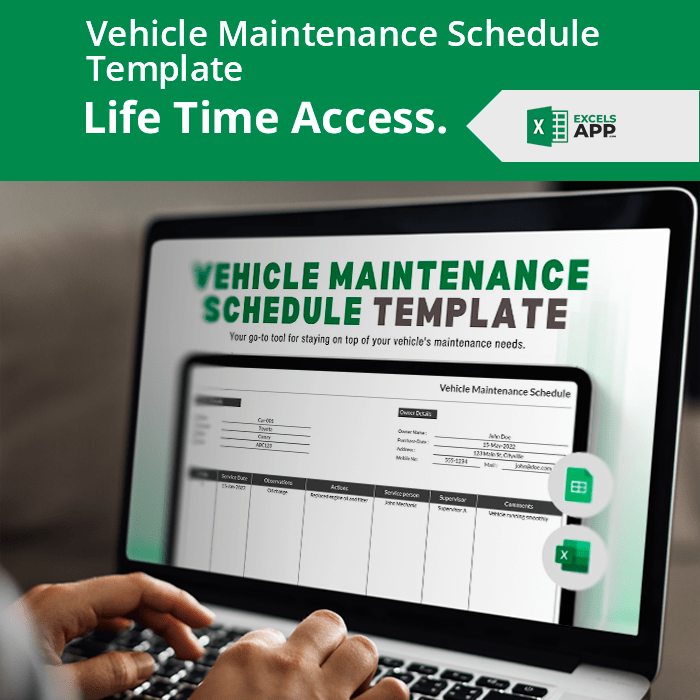 Vehicle Maintenance Schedule Template Excels App