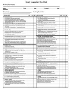 Safety Inspection Checklist Templates ExcelSHE » ExcelSHE(06)