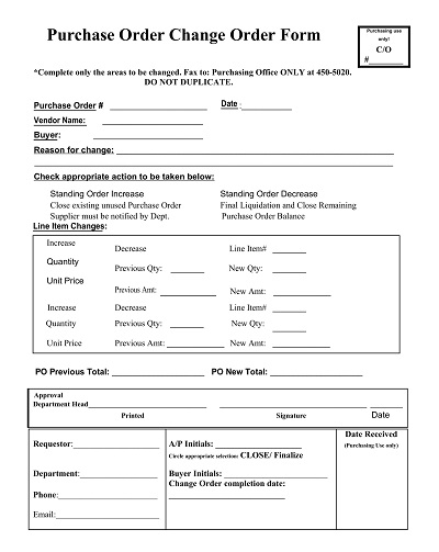55+ Free Printable Change Order Templates (MS Word, Excel) » ExcelSHE