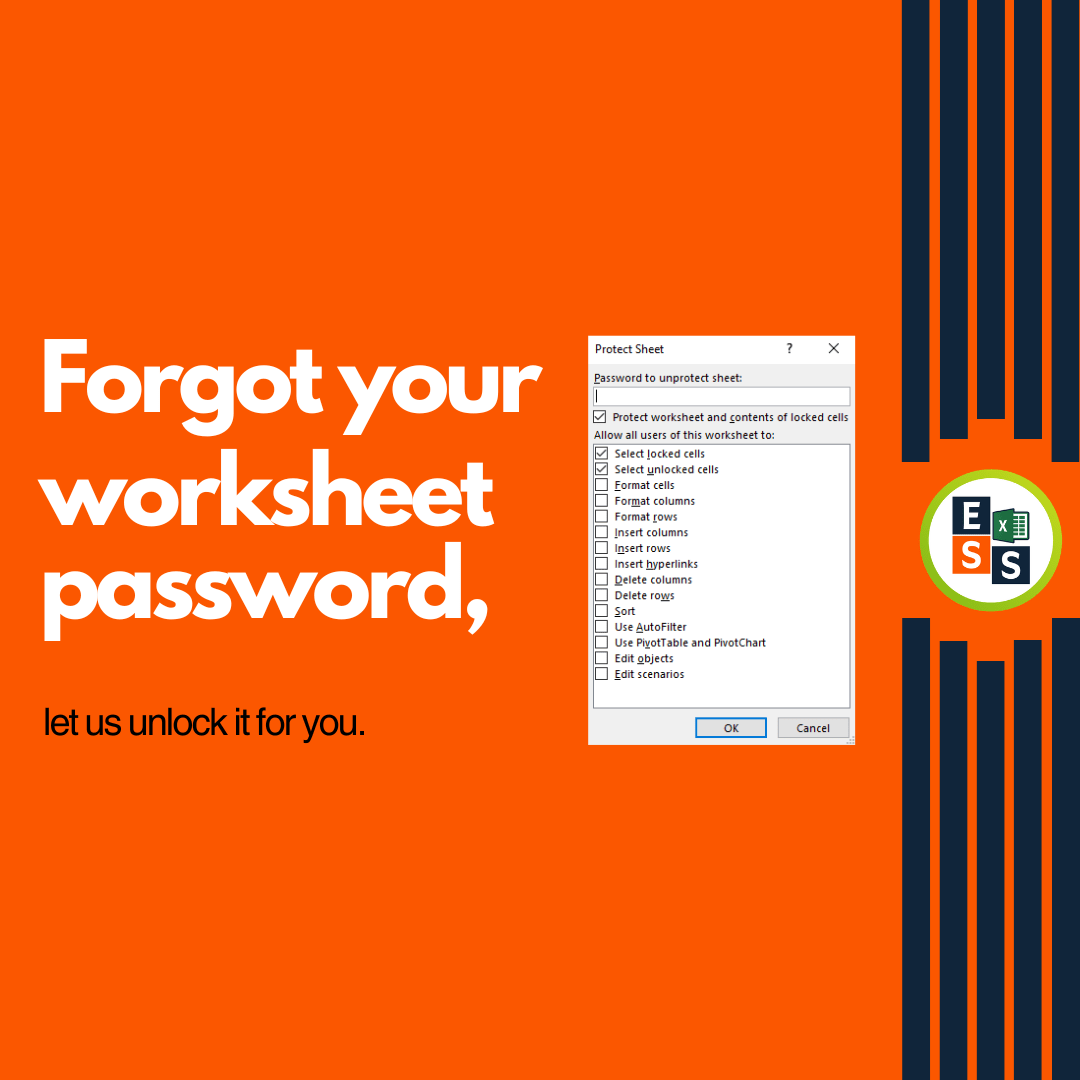 Remove Worksheet Password Protection Excel Spreadsheet Support