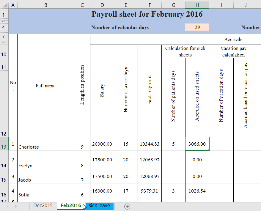 How to Calculate Sick Leave in Excel