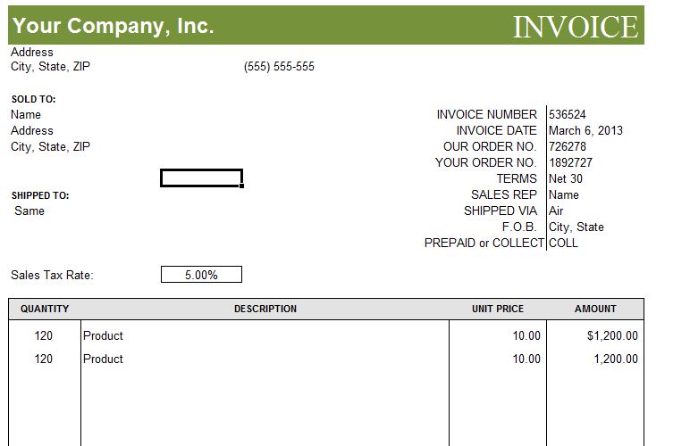 42+ Commercial Invoice Template Microsoft Excel Background * Invoice