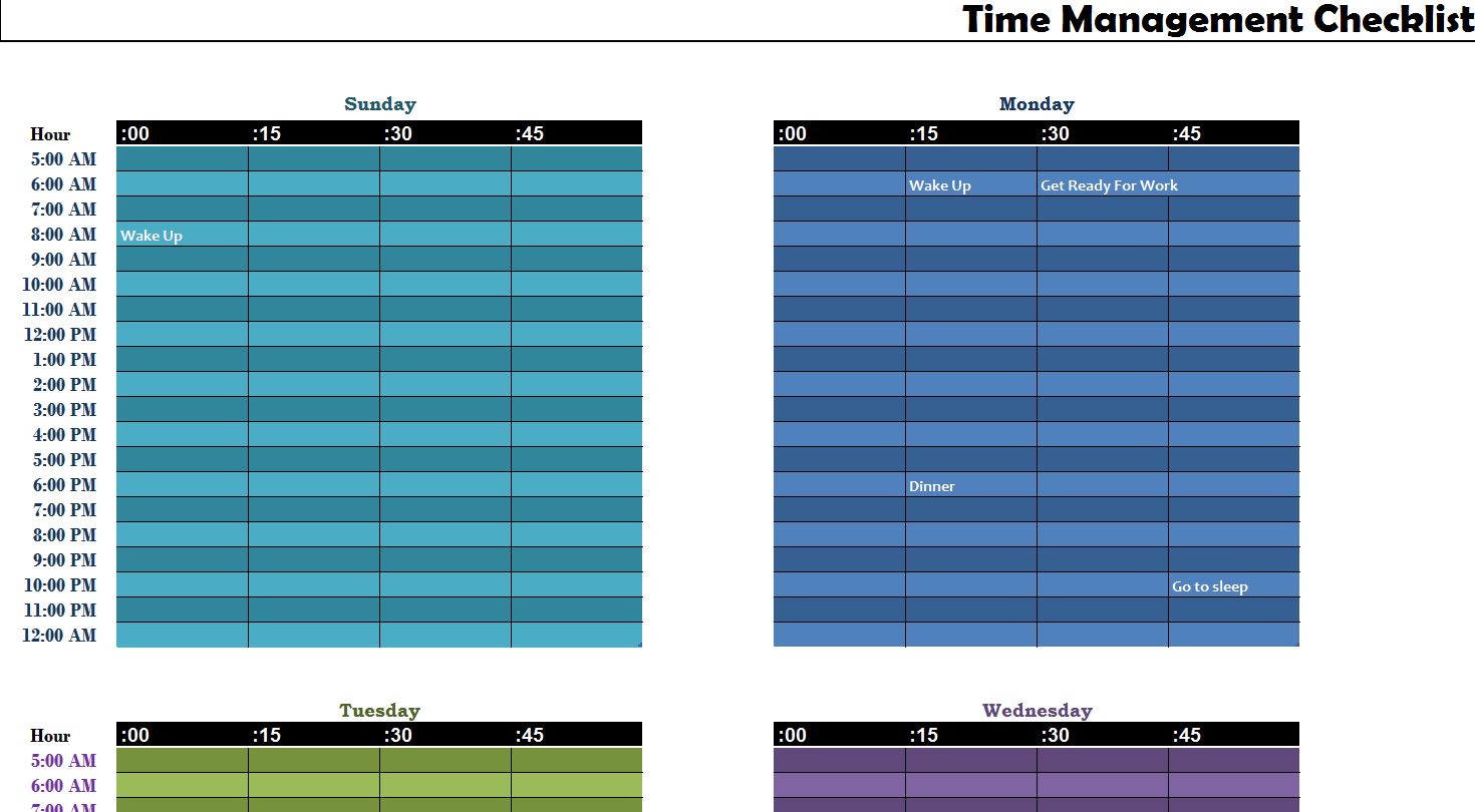 Time Management Templates Free Printable PDF