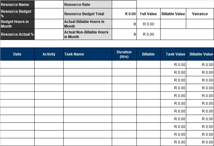 Blank Employee Timesheet Template Excel TMP