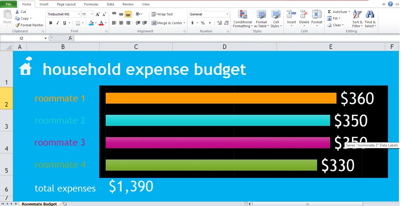 Roommate Expense Spreadsheet Excel TMP