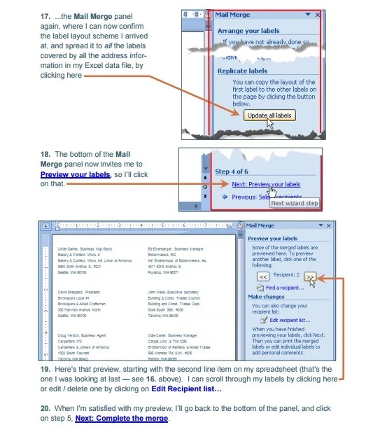 Mail merge using an Excel Template Excel Tmp