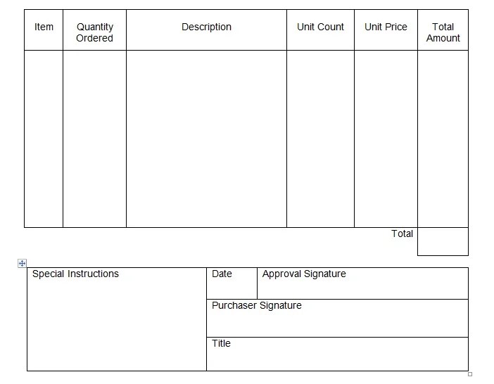 Purchase Order Template Format Excel, Word And PDF Excel TMP