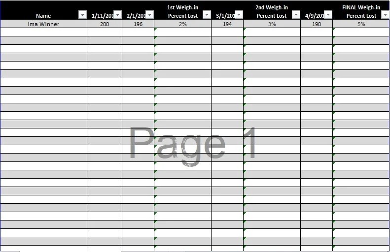 Weight Loss Tracker Spreadsheet Download 3+ Printable Templates Excel TMP