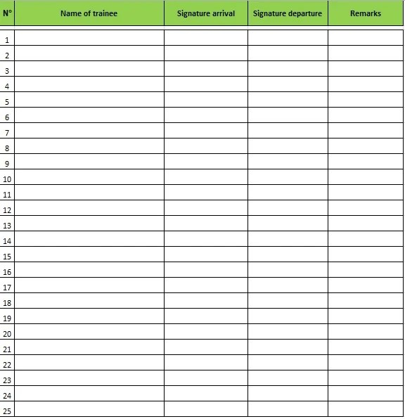 Employee Attendance Tracker Template (Word, Excel) Excel TMP
