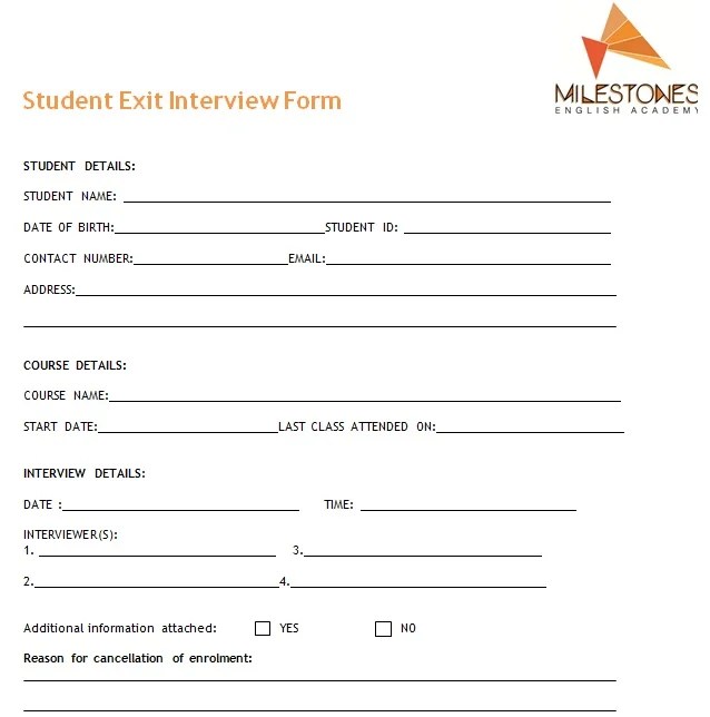 Exit Interview Template & Forms (Word, PDF) 100% Free - Excel TMP
