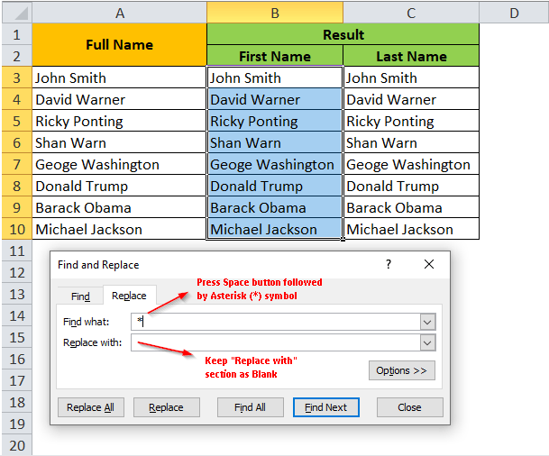 How to Separate First and Last Name from Full Name Excel Unlocked
