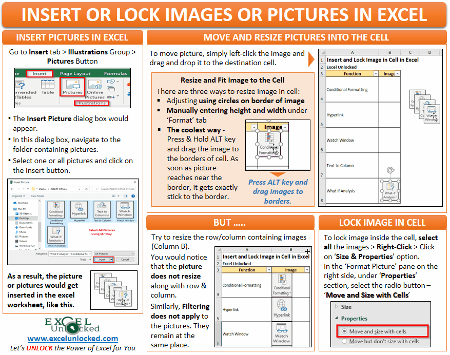 Insert or Lock Image or Picture In Cell in Excel Excel Unlocked