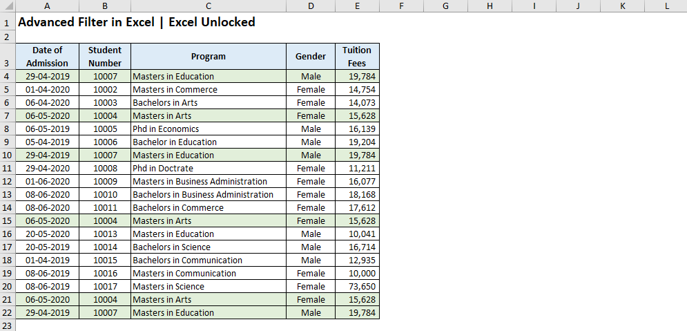 Advanced Filter in Excel A Rarely Used Filter Feature Excel Unlocked