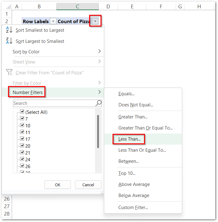 Text and Number Filter in Pivot Table in Excel Excel Unlocked