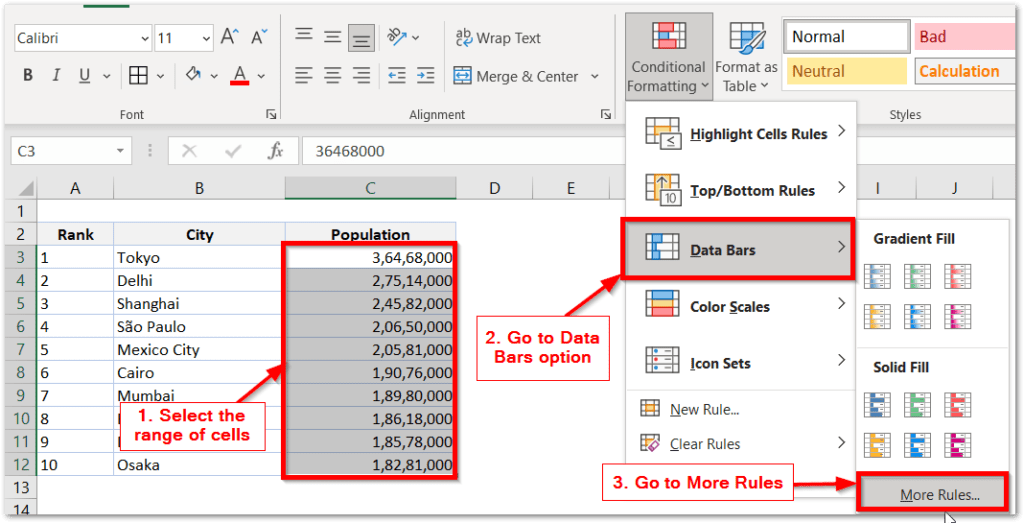 Data Bars in Excel Add and Customize Excel Unlocked
