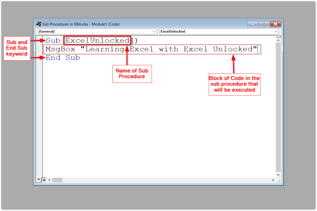 Complete Tutorial Sub Procedure in VBA Excel Unlocked