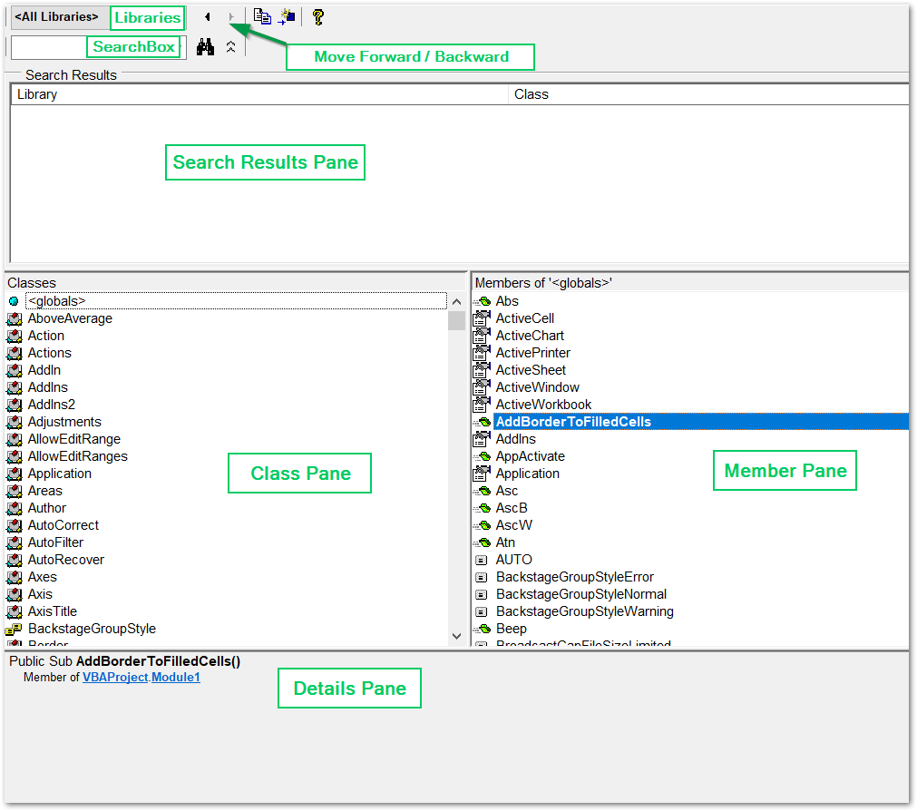 Object Browser in VBA Excel Unlocked