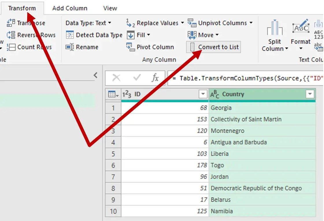 Filtering a Table to a List of Values in Power Query or Power BI