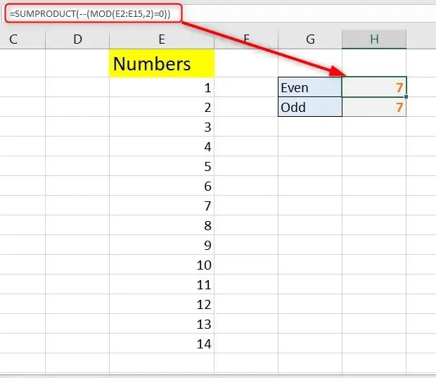 How to Count Odd or Even Numbers only in Excel Excel Wizard