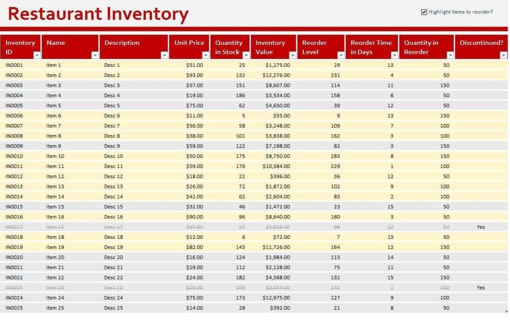 home inventory spreadsheet template for excel —