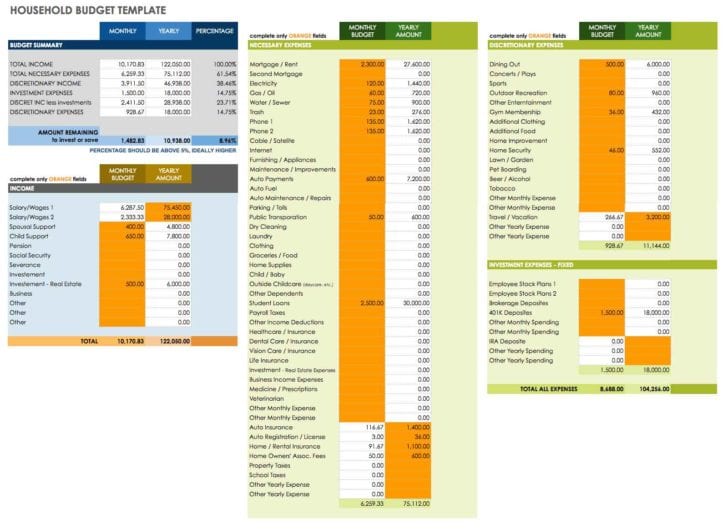 monthly expenses spreadsheet template 2 —