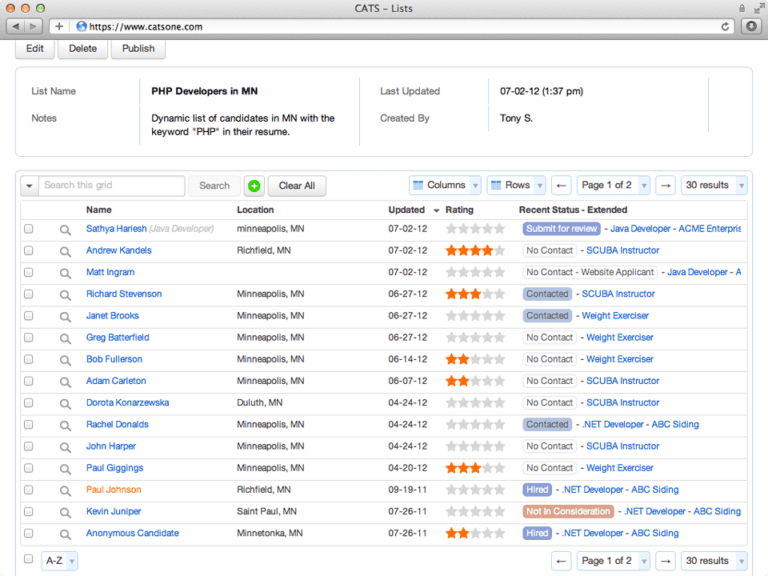 Excel Applicant Tracking Form —