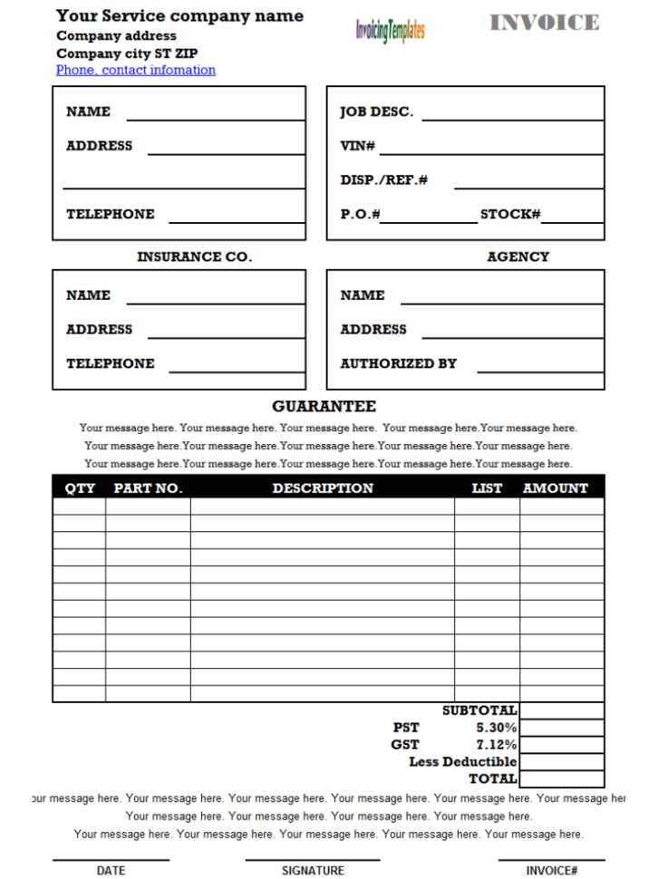 Handyman Invoice —
