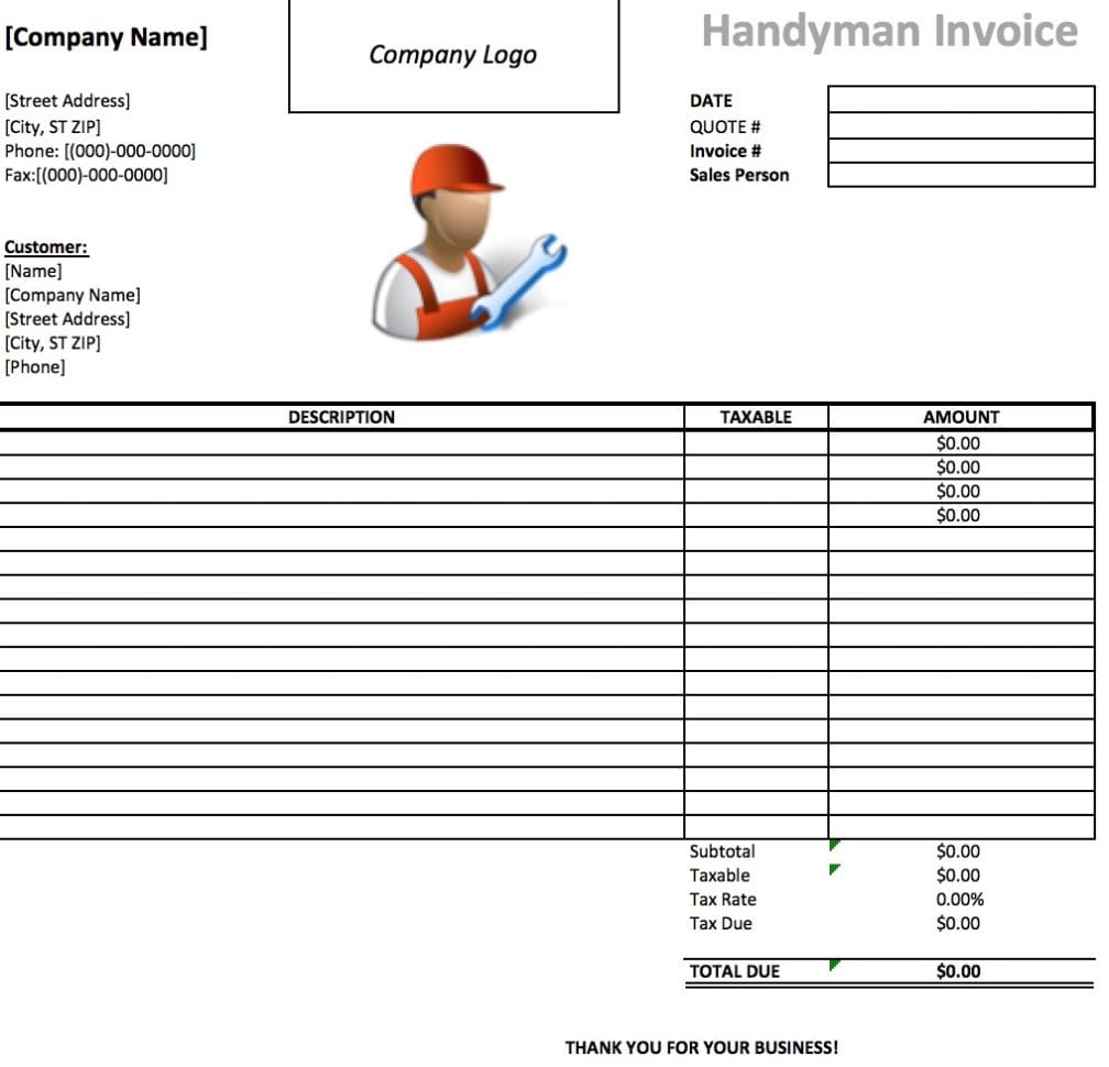 General Labor Invoice Spreadsheet Templates for Busines Labor Receipt