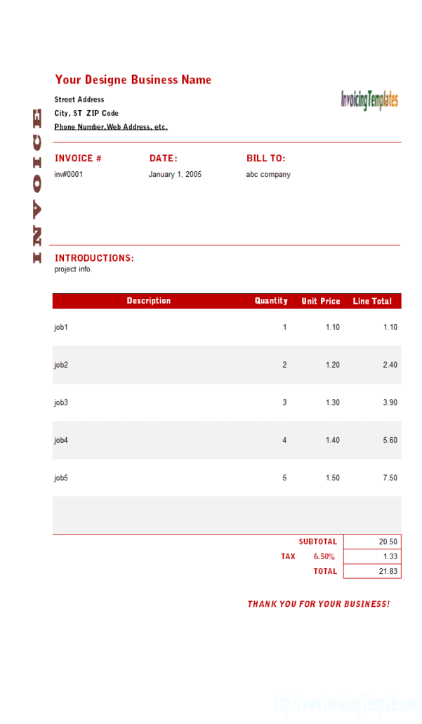 sample consulting invoice —