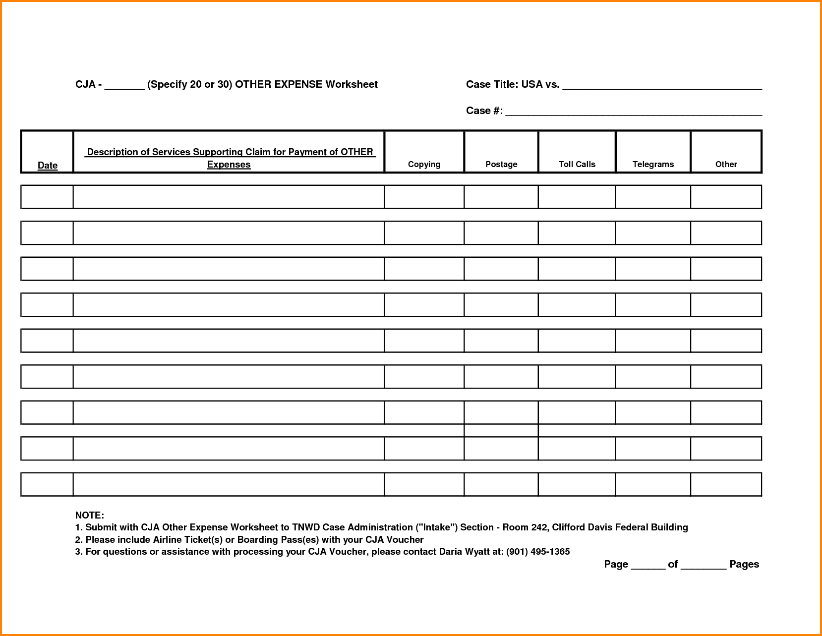 Expense Report Forms Printable —