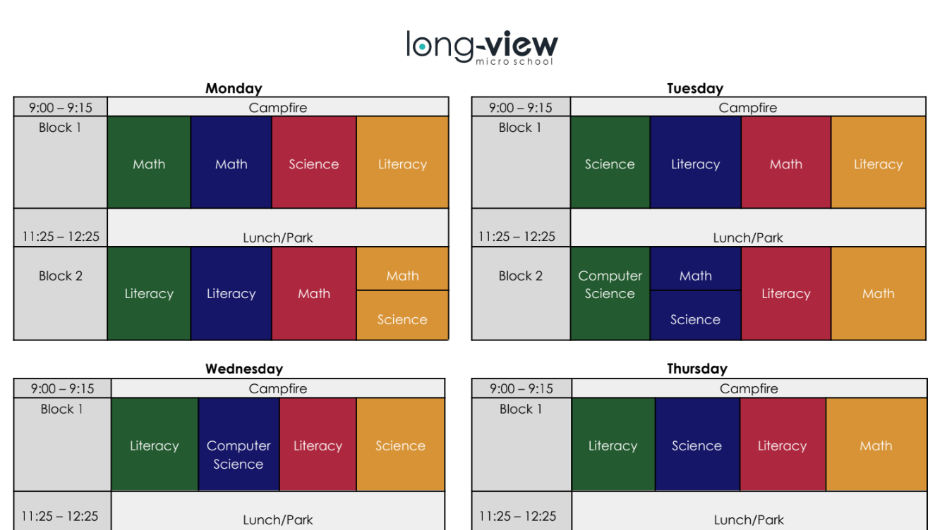 LongView Sample Schedule The Exchange
