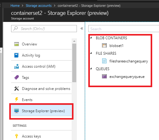 Storage Explorer in Azure portal and its options EzCloudInfo