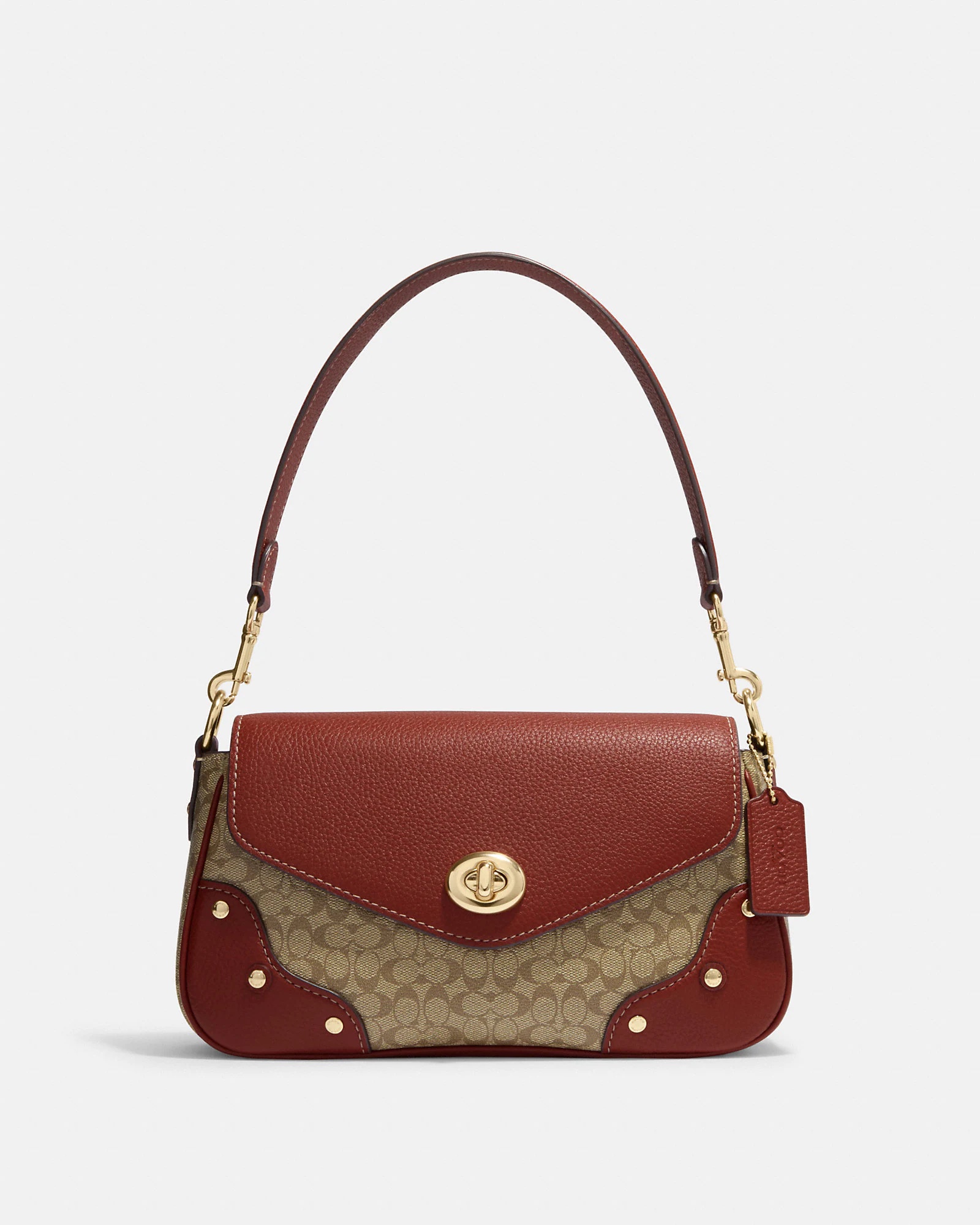 Coach Millie Shoulder Bag In Colorblock Signature Canvas Khaki