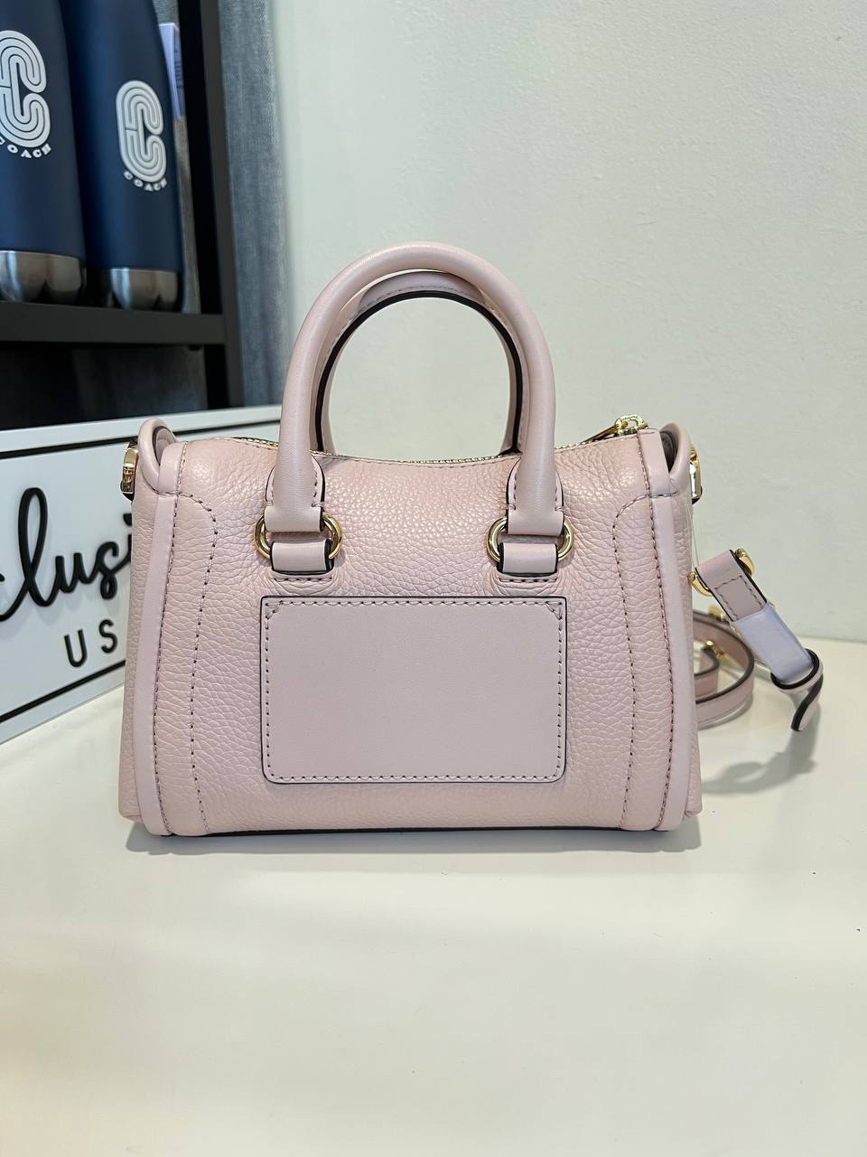 Michael Kors Carine XS Top Zip Satchel Crossbody in Powder Blush