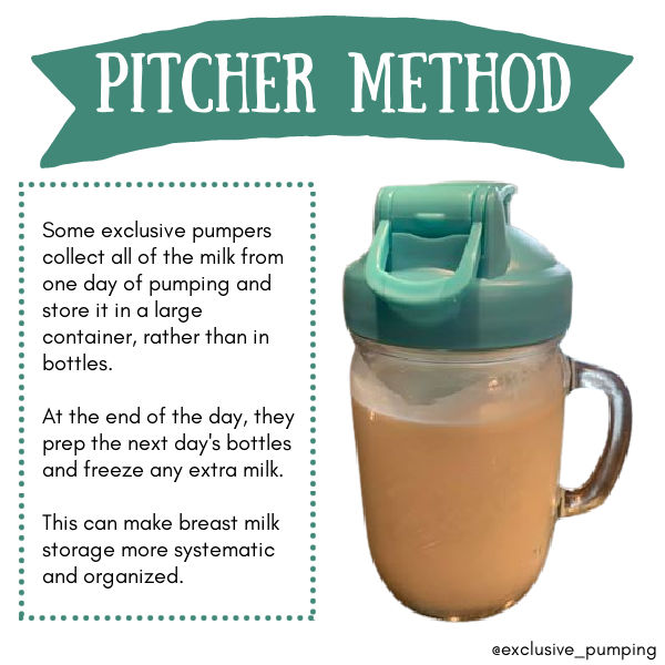 The Pitcher Method Storing Breast Milk in a Pitcher Exclusive Pumping