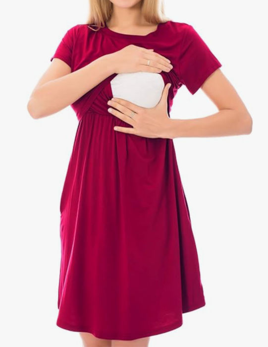 party dresses for breastfeeding moms Naomi Maternity Nursing Dress Black